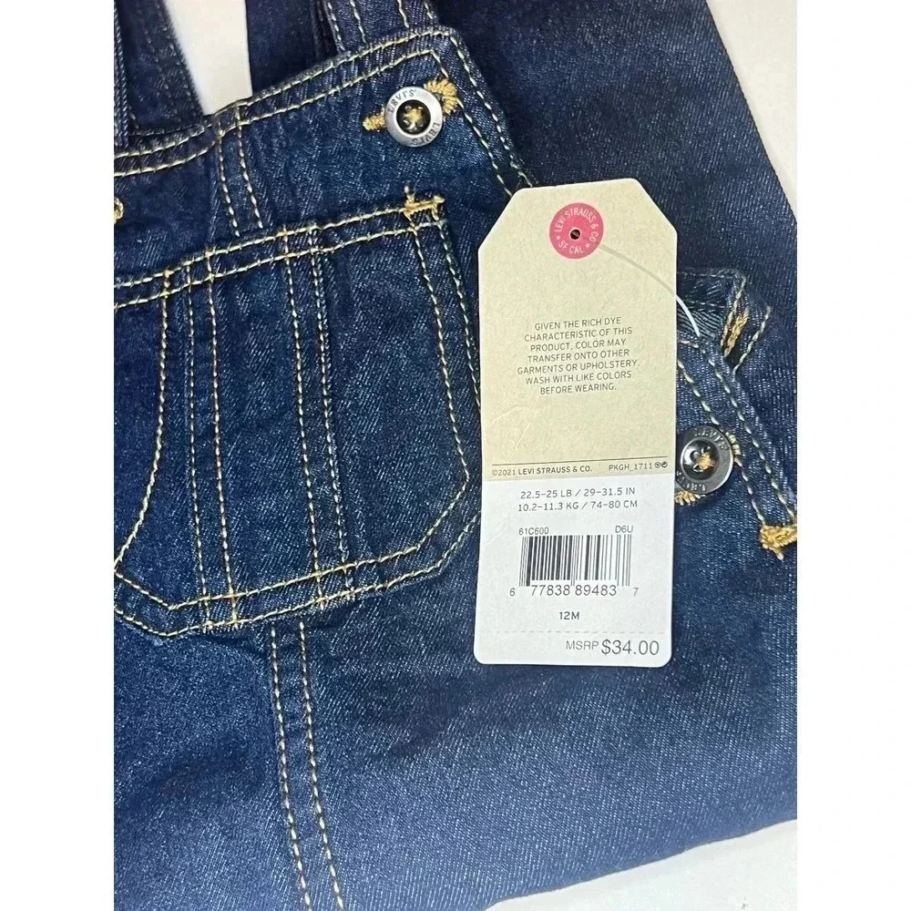NWT Baby Levi's Overalls - Size 12 M - Picture 4 of 4